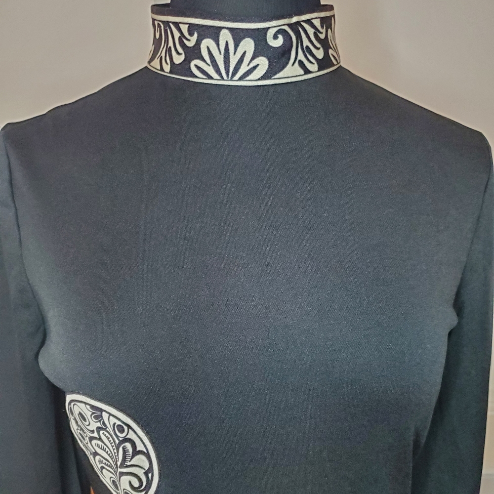 VINTAGE BLACK AND WHITE MAXI DRESS - Picture 3 of 8